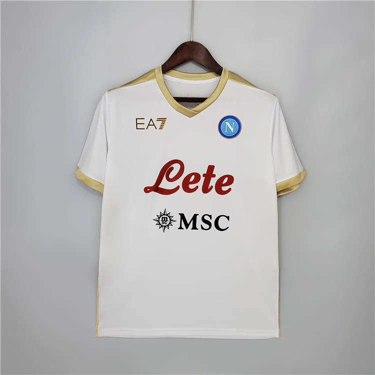 Napoli 21-22 Third WhiteGolden Soccer Jersey Football Shirt -