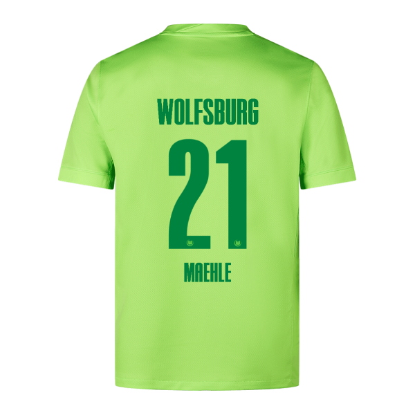 Wolfsburg's 24-25 Home Jersey featuring Maehle 21