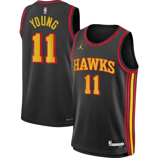 Trae Young ATL Swingman Jersey - premium trendy - Black athletic
