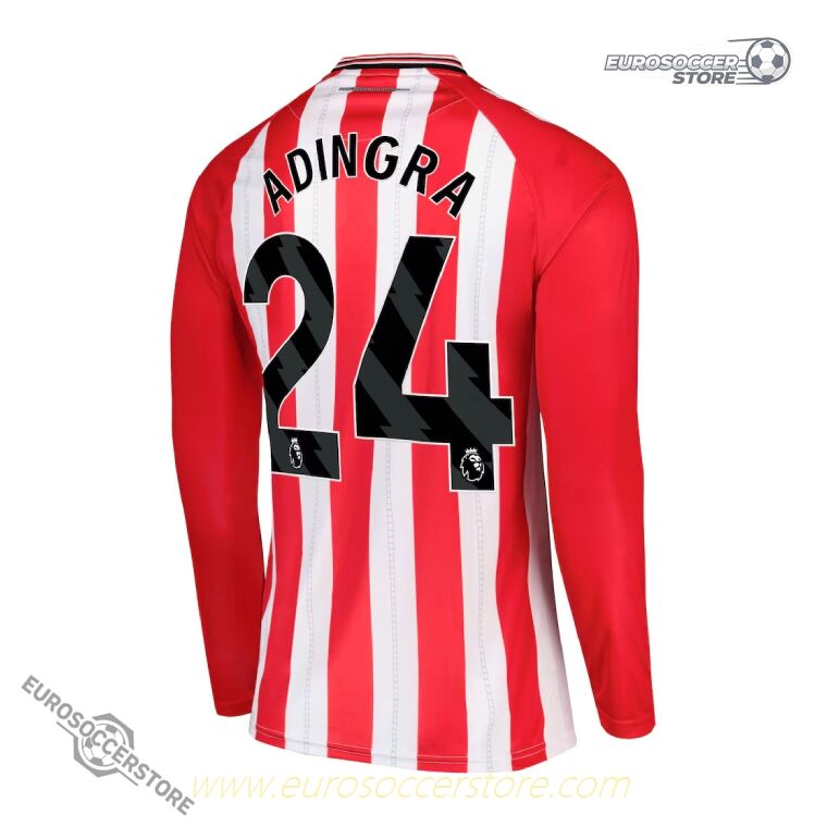 Sunderland Home ADINGRA 24 Long Sleeve Football Jersey for the 25-26 Season