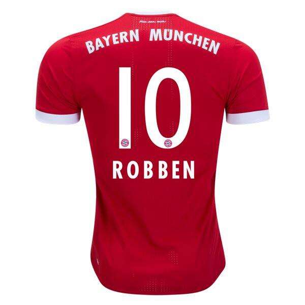 Bayern Munich Home 201718 Robben 10 Soccer Jersey Shirt - Official