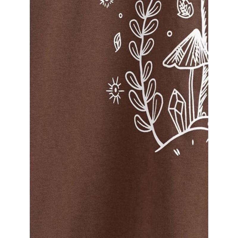 Mushroom Plant Moon Graphic Tee MA8069