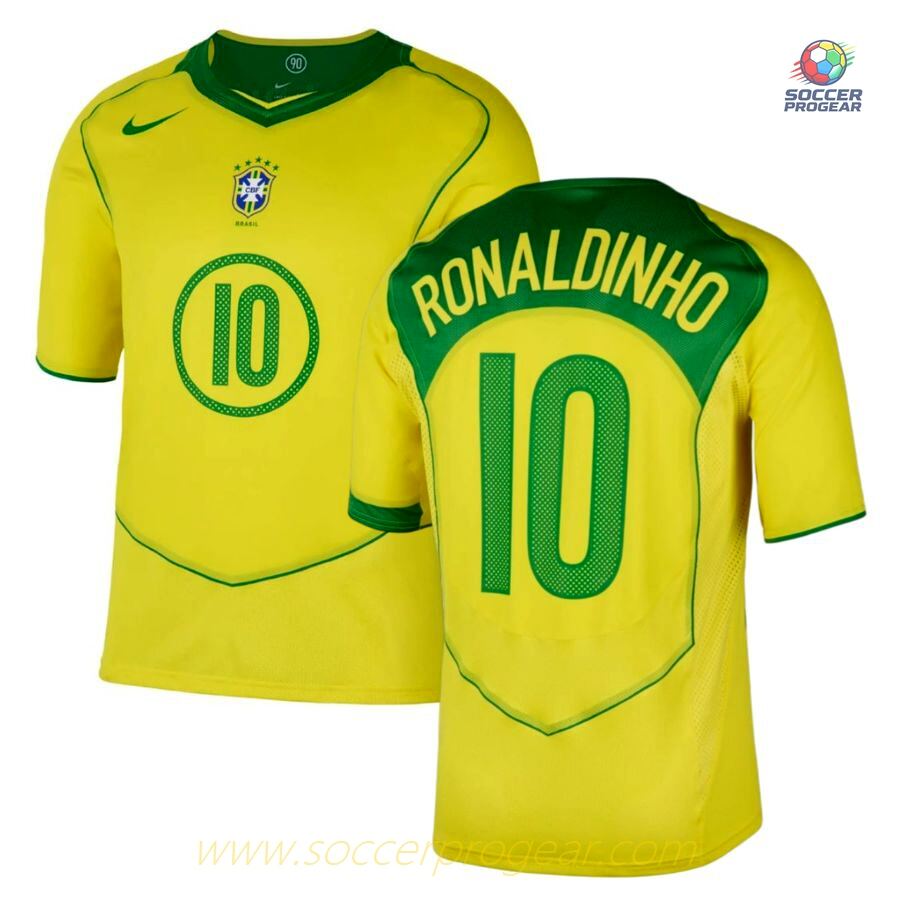 Brazil Football Jersey 2004 Ronaldinho Restock Total 90