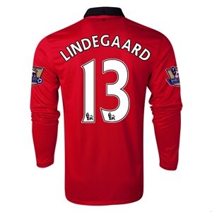 13-14 Manchester United 13 LINDEGAARD Home Long Sleeve Jersey Shirt -