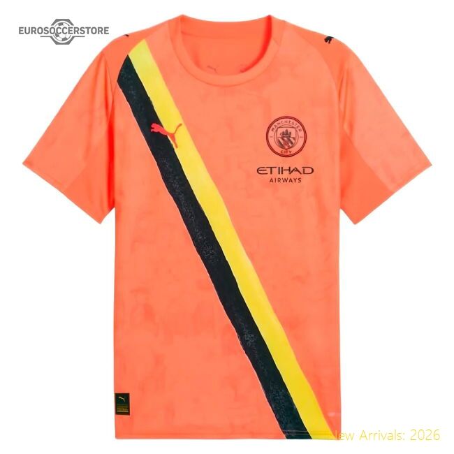 Authentic 2025-2026 Kidsuper X Manchester City Cwc Shirt (neon Sun
