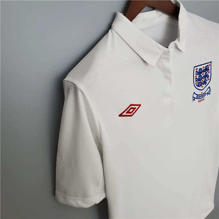 2010 England Home White Retro Soccer Jersey Football Shirt - Official