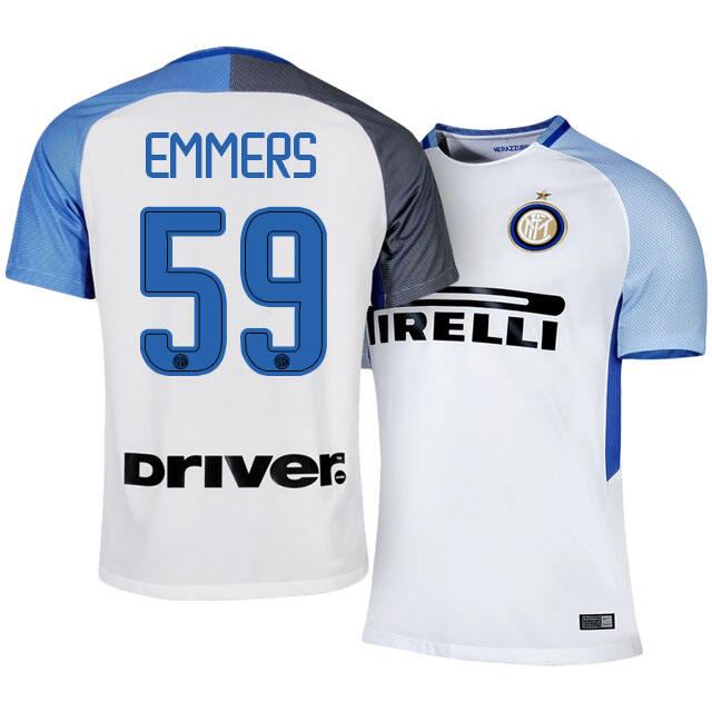 Inter Milan Away 201718 59 Xian Emmers Soccer Jersey Shirt - Official