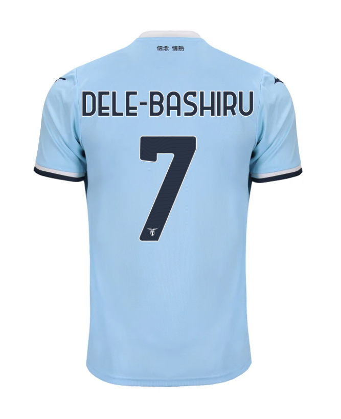 Lazio's 24-25 Home Jersey featuring DELE-BASHIRU with the number 7