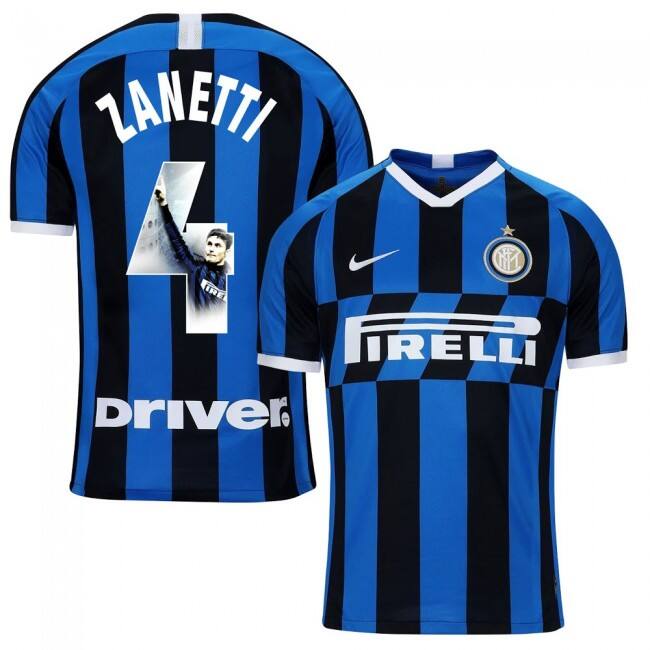 19-20 Inter Milan Home 4 Zanetti Shirt Soccer Jersey Gallery Style