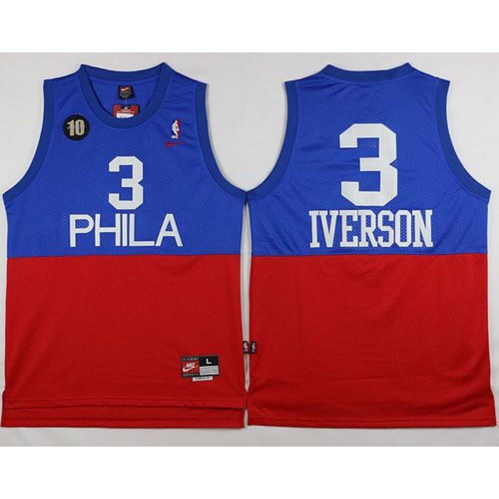 Performance Genuine Men's 76ers #3 Allen Blue Basketball Jersey