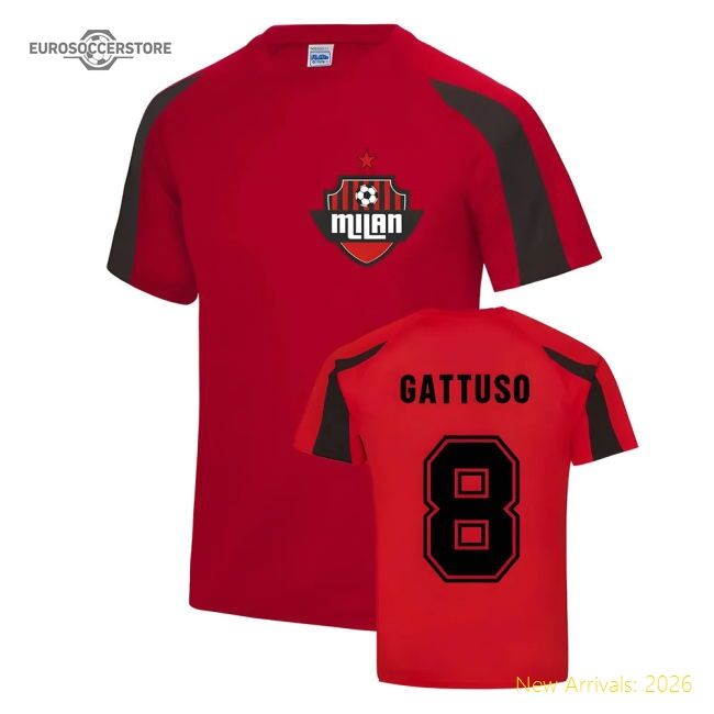 Luxury Gennaro Gattuso Milan Sport Training Training Jersey (red)