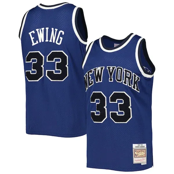 Patrick Ewing NYK Swingman Jersey - top-tier modern - Blue sports