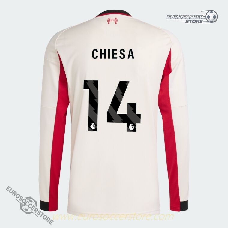 Away Long Sleeve Jersey of Liverpool Featuring CHIESA 14 for the 25-26 Season