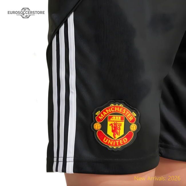 Premium 2025-2026 Man Utd Home Shorts (black) - Kids - Premium