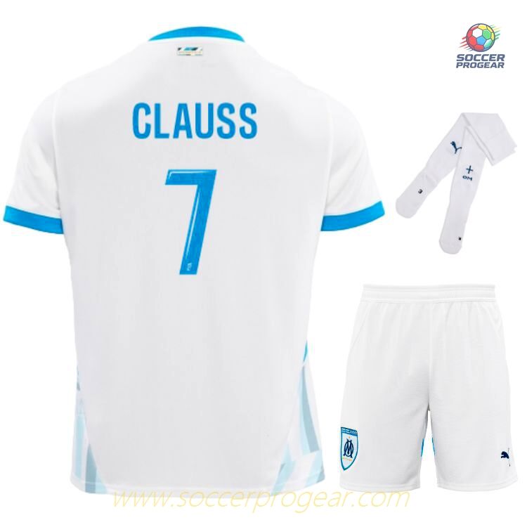 OM Match Quality Home Youthren's Football Kit Team Jersey 2024-25 Edition Clauss