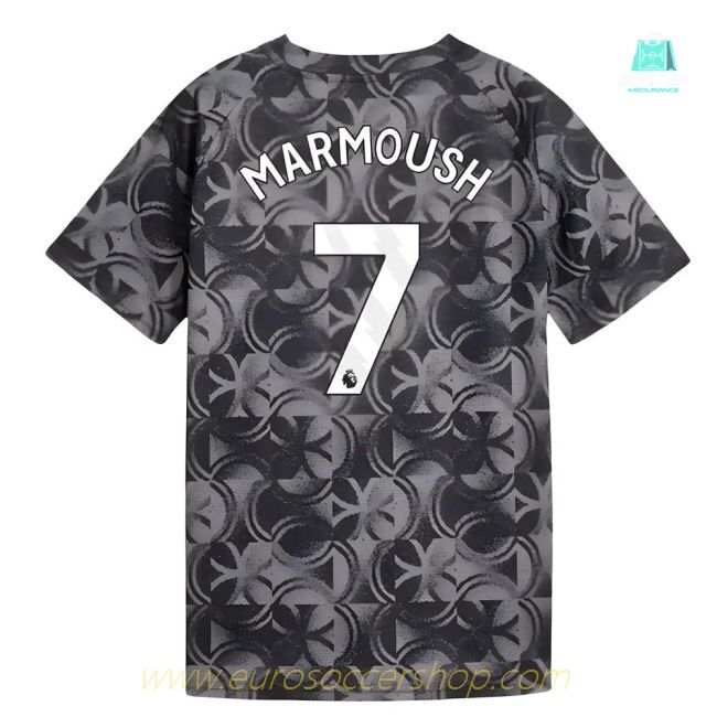 2025-2026 Man City Warm Up Jersey (Black) - Kids (Marmoush 7)