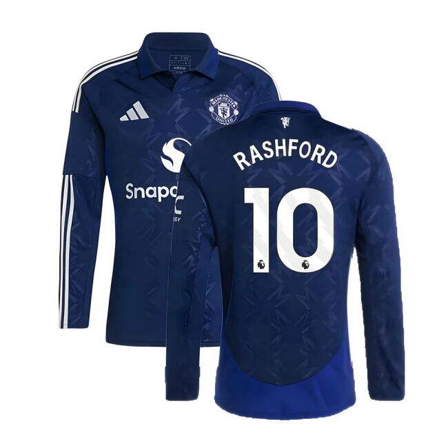 match worn 2024-2025 Man Utd Long Sleeve Away Shirt (Rashford 10)