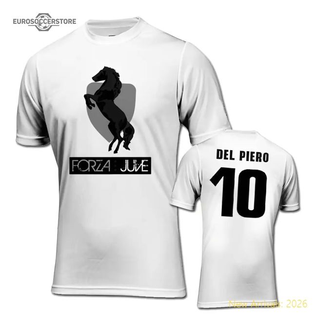 Exceptional Forza Bianconeri Fan T-shirt (white) - Del Piero 10