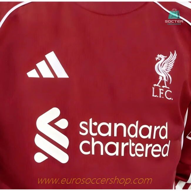 2025-2026 Liverpool Long Sleeve Home Shirt (Kids)