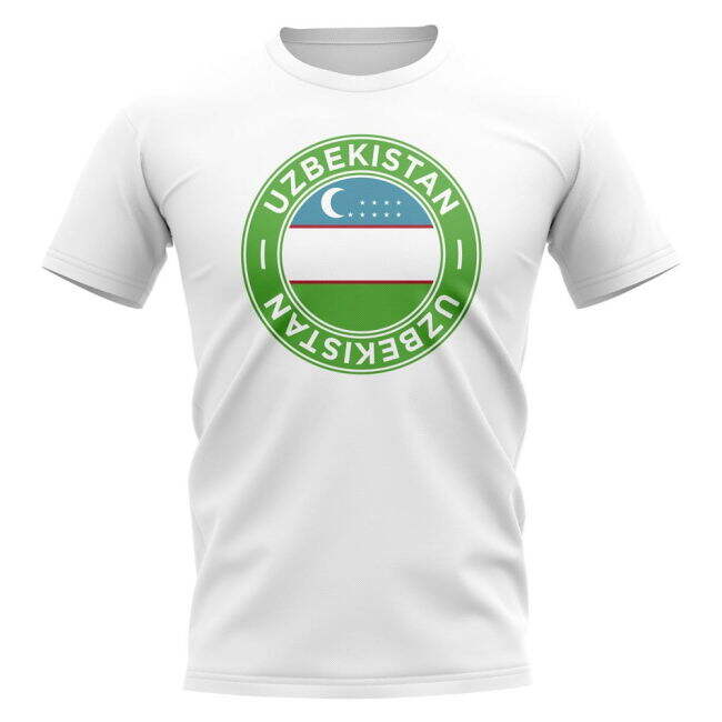 Uzbekistan Football Badge T-Shirt (White)