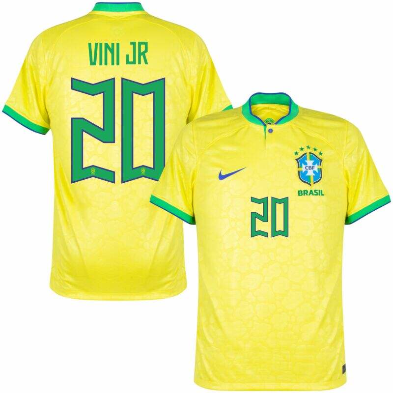 BRAZIL Licensed Product HOME JERSEY WORLD CUP 2022 VINI JR