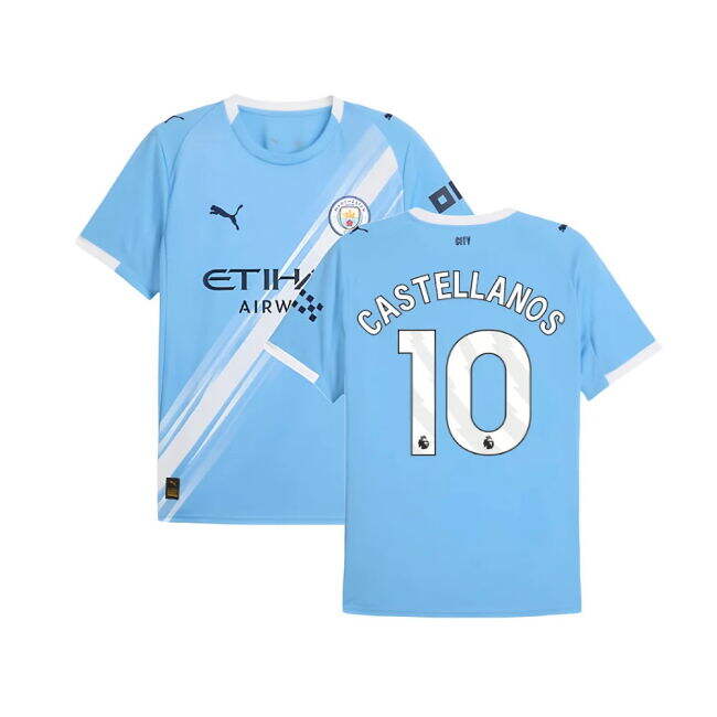 2025-20 Man City Authentic Home Soccer Jersey Castellanos 10 L M S