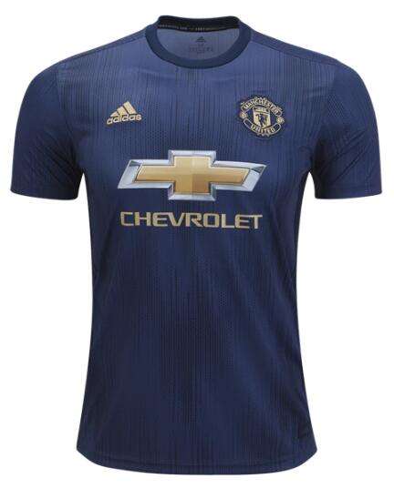Manchester United Third 201819 Blue Soccer Jersey Shirt - Official