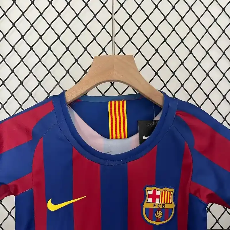 2005-2006 Kids Barcelona Jersey retro kit