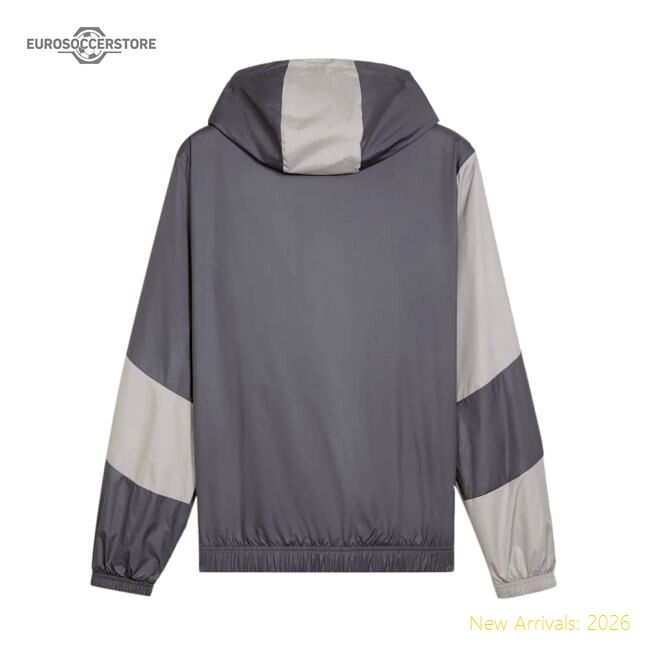 Official 2023-2024 Ac Milan Prematch Woven Jacket (Gray Tile)