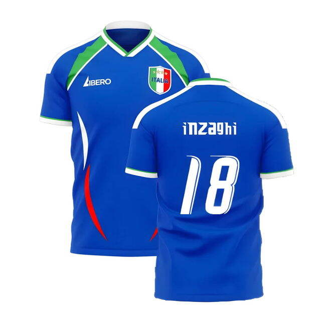 Inzaghi 18 Unique Rare Quality Italy Home Rare Jersey (1)