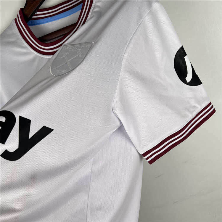 West Ham United 2324 Football Shirt Away White Soccer Shirt -