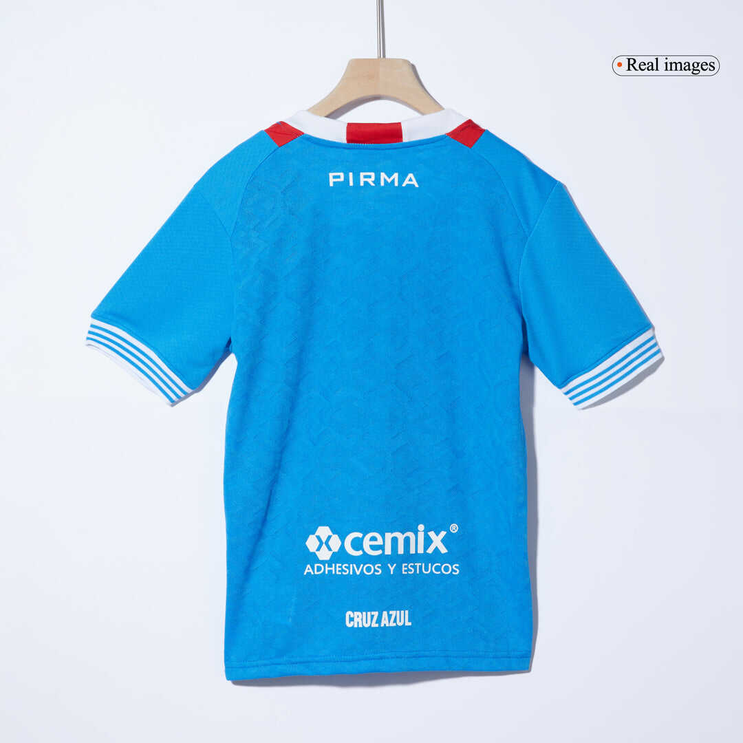 Kid's Cruz Azul Home Soccer Jersey Kit(Jersey+Shorts) 2024/25Authentic