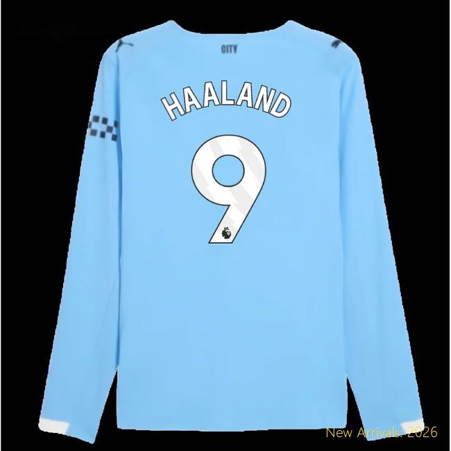 Official 2025-2026 Man City Authentic Long Sleeve Home Shirt (haaland