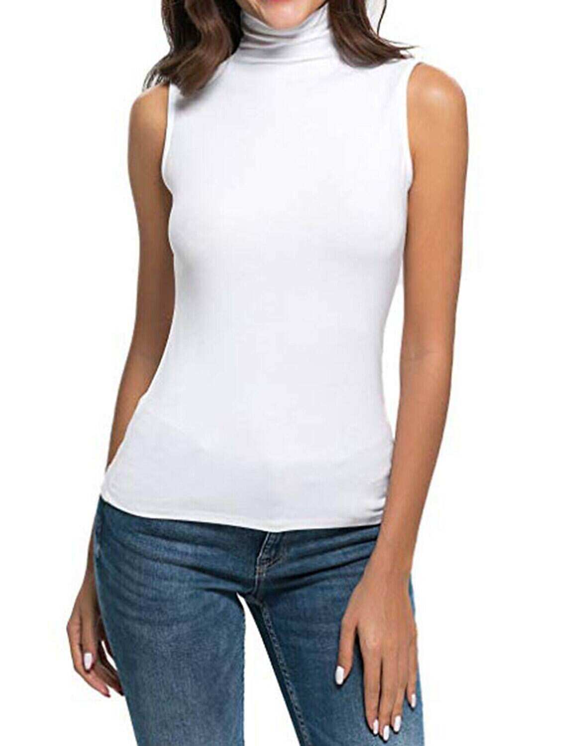 Women's Tank Top Casual Fashion Sleeveless High Neck Spring & Summer