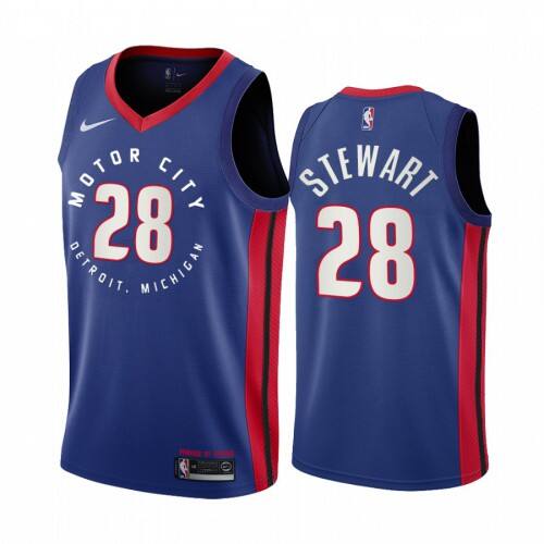 Pistons Isaiah Stewart #28 Superior 2020 City NBA Swingman Jersey Blue
