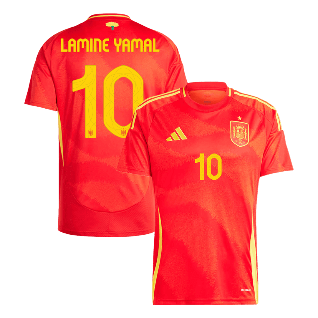 LAMINE YAMAL #10 Spain Home  Soccer Jersey Euro 2024 Authentic Kit