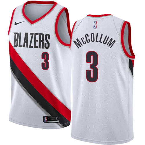 Nike Portland Trail Blazers #3 C.J. McCollum White NBA Swingman Association Edition Jersey Mens