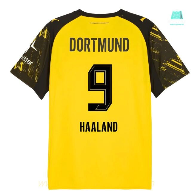 2025-2026 Borussia Dortmund Warm Up Jersey (Yellow) (Haaland 9)