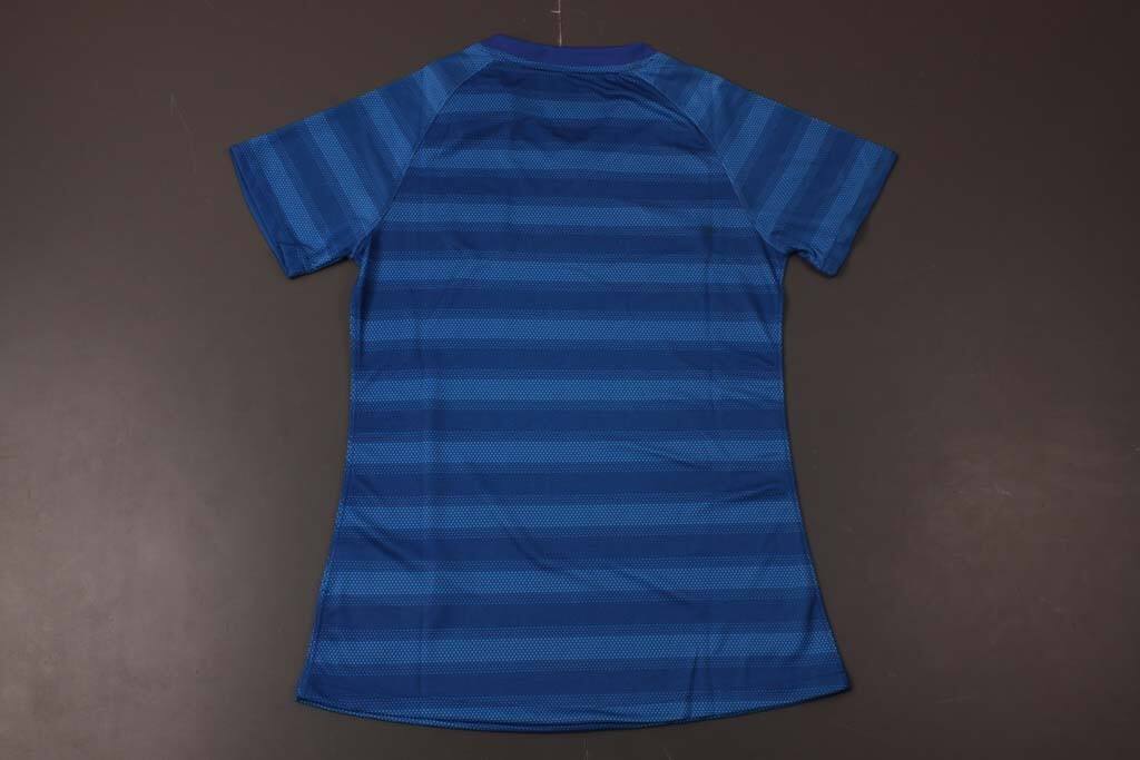 Women 2014 Brazil Away Blue Soccer Jersey Shirt - Official Replica