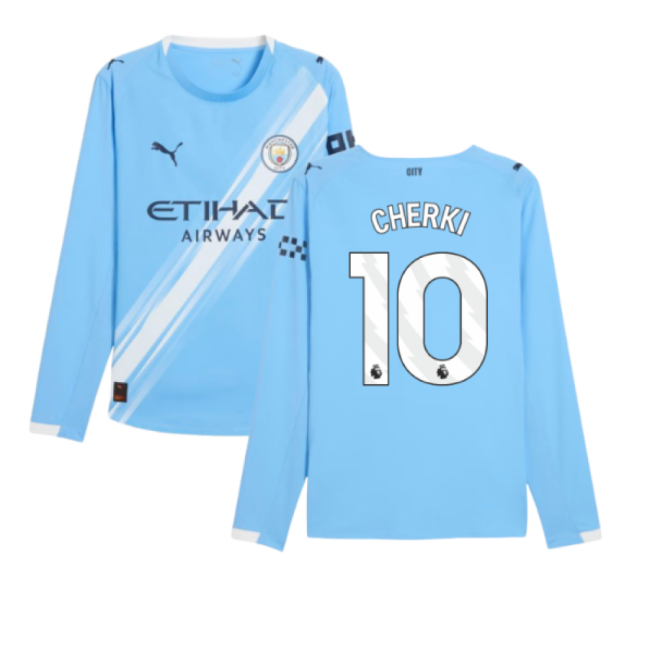 Football Man City Authentic Long Sleeve Home Shirt Cherki #10 Top ...