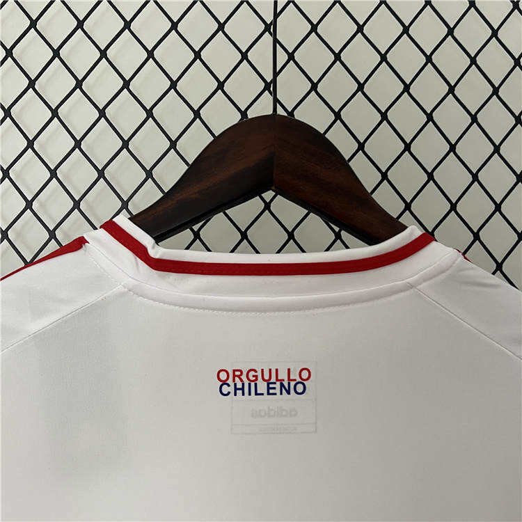 High Performance 2024 Chile Away WhiteRed Soccer Jersey Football Shirt