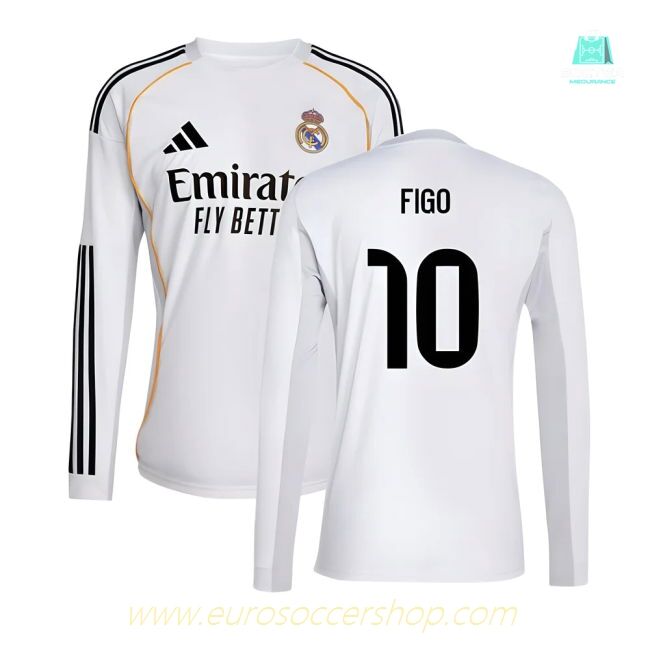 2025-2026 Real Madrid Long Sleeve Home Shirt (Figo 10)