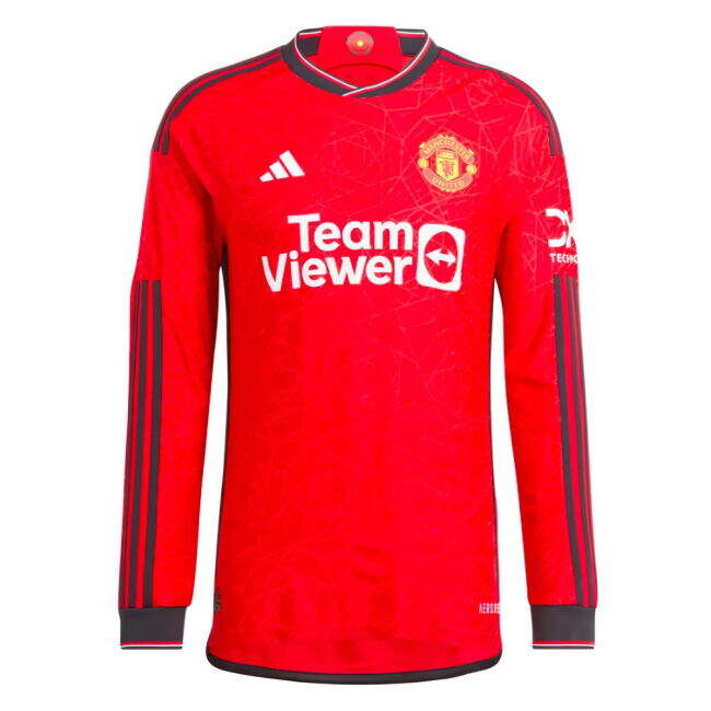 match worn 2023-2024 Man Utd Long Sleeve Home Shirt (Garnacho 17)