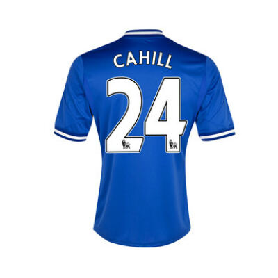 Lightweight 13-14 Chelsea 24 Cahill Blue Home Soccer Jersey Shirt