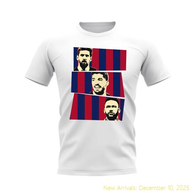 Barca Messi Suarez Neymar MSN Barcelona Trio T-Top Grade Shirt (White)
