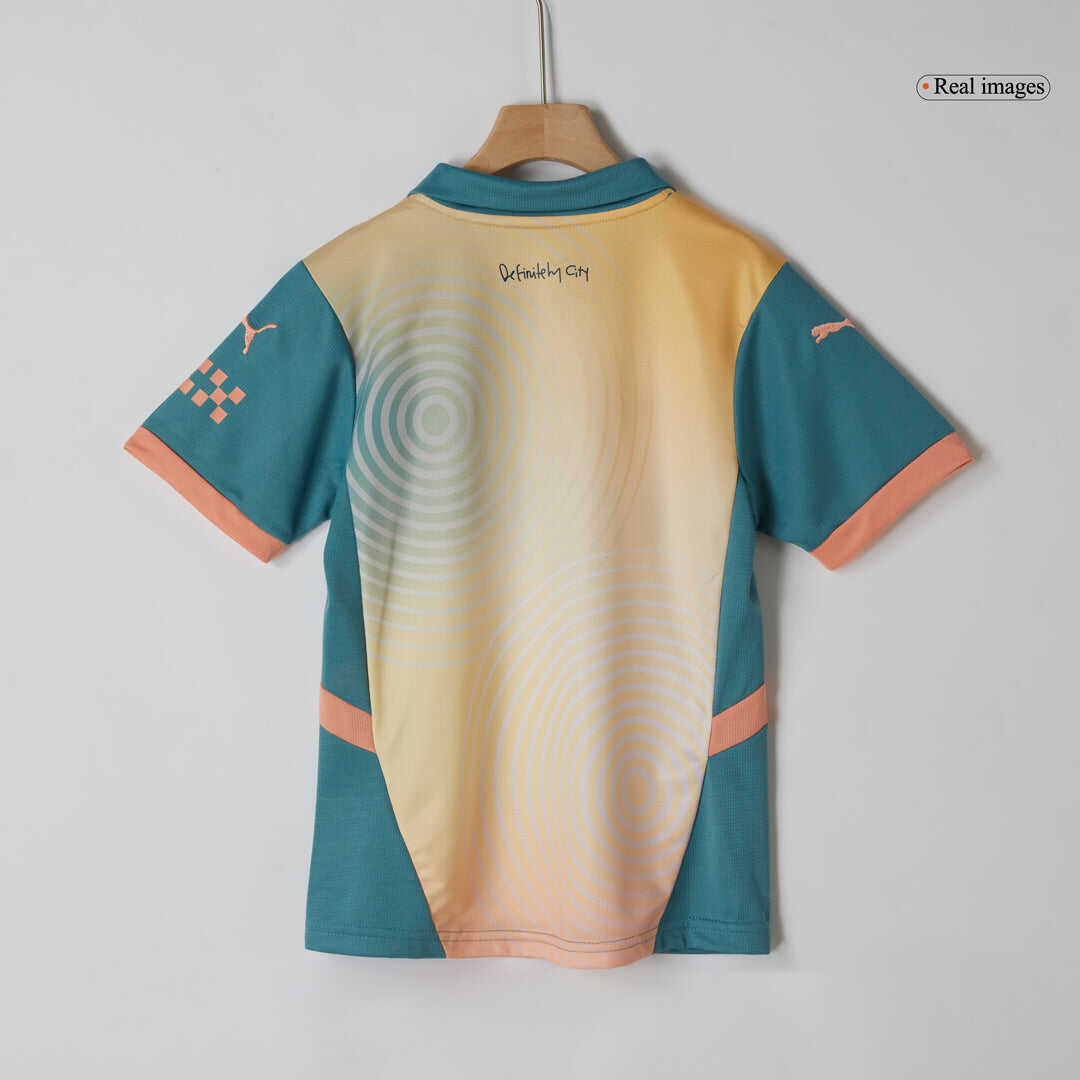 Manchester City Fourth Away Kids Soccer Jerseys Kit- Definitely City (UCL)