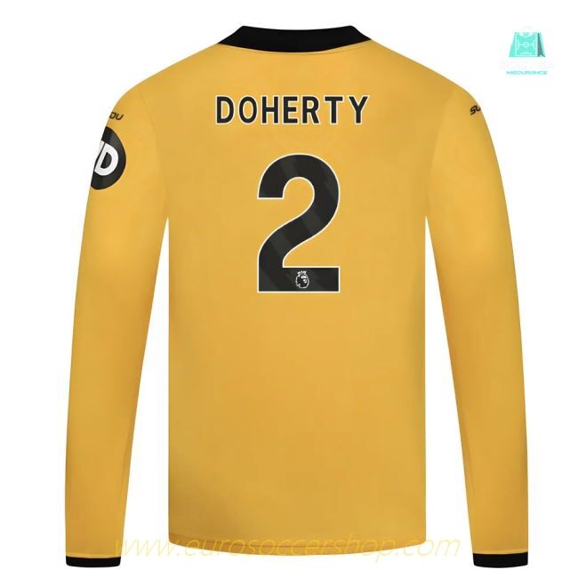 2025-2026 Wolves Long Sleeve Home Shirt - Kids (Doherty 2)
