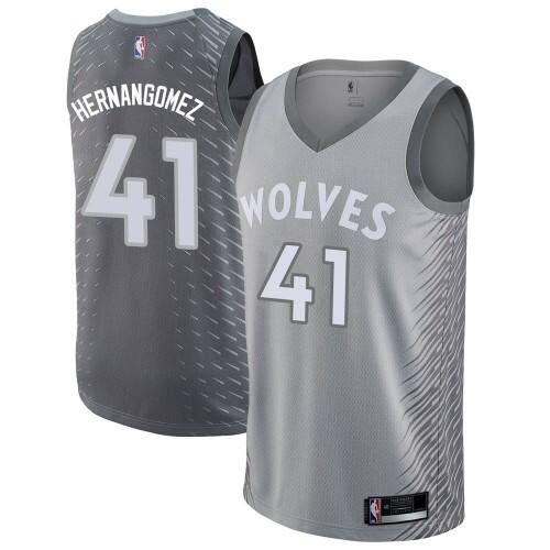Nike Minnesota Timberwolves #41 Juan Hernangomez Silver NBA Swingman City Edition Jersey Mens
