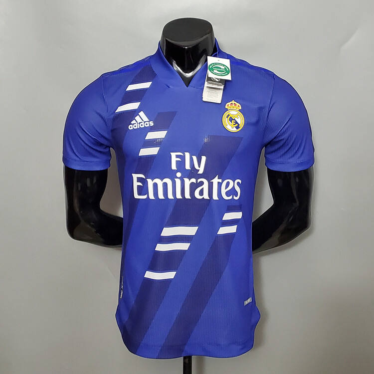 Real Madrid Soccer Shirt 20-21 Blue Soccer Jersey Player Version -