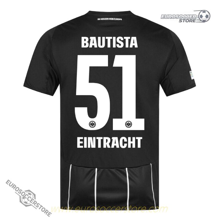 The 25-26 Champions League version of Eintracht Frankfurt's jersey with BAUTISTA 51 on it.